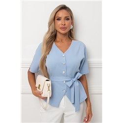 Жакет голубой с поясом Ильяна №1