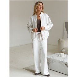 Прямые брюки с лампасами из эластичного футера двухнитки без начеса