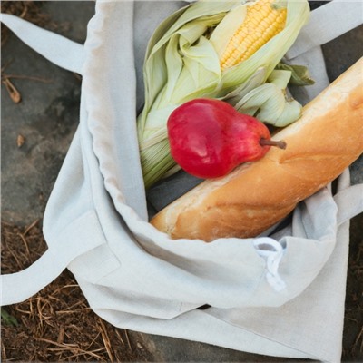 Сумка шоппер небелёный SL HOME Light shopper, 53×45 см, 100% лён, 200 г/м2