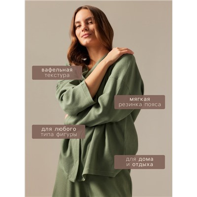 Пижама женская (рубашка, брюки) SL HOME Soft Home, оливковая