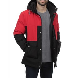 8875 BLACK RED Куртка мужская зимняя облегченная (130 гр. холлофайбер)