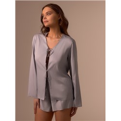 Пижама женская (рубашка, шорты) SL HOME Modal Home, серая