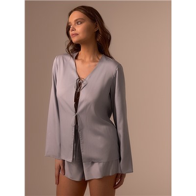 Пижама женская (рубашка, шорты) SL HOME Modal Home, серая