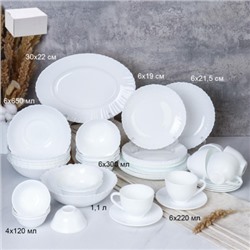 Столовый набор 42 предмета  GRAY42-4-120 (WHITE) /уп 1/