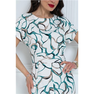 Платье миди белое с разрезом