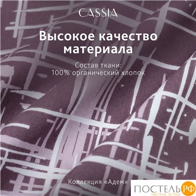 CASSIA АДЭМ Простыня на резинке 160х200+30, 1 пр., хл./сатин белый/коричневый