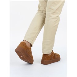 04-P133-2C BROWN Кроссовки демисезонные женские (натуральная замша, байка)