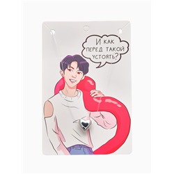 Кулон «На леске» сердце, цвет белый в серебре, 33 см