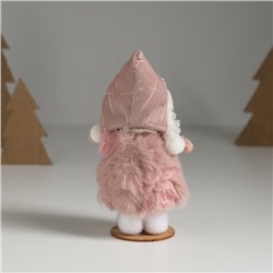 Интерьерная кукла текстильная «Девочка в тёплом розовом платьишке», 5.5×5.5×13.5 см