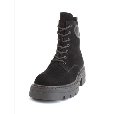 04-M3-1477 BLACK Ботинки зимние женские (натуральная замша, натуральный мех)