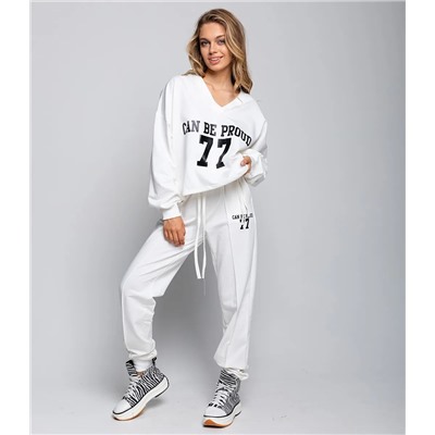 Спортивный костюм #ОБШ1885, молочный