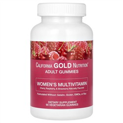 California Gold Nutrition, жевательные мультивитамины для женщин, со вкусом вишни, клубники и малины, 90 жевательных таблеток