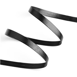 Косая бейка, кожзам, 8 мм × 10 ± 1 м, цвет чёрный