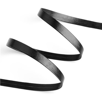 Косая бейка, кожзам, 8 мм × 10 ± 1 м, цвет чёрный