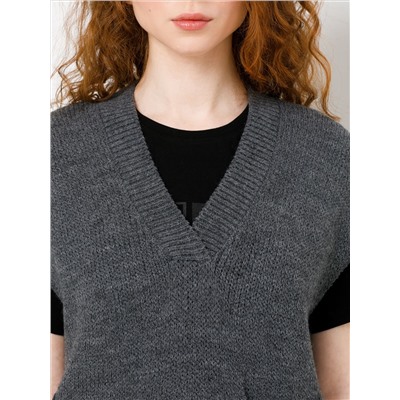 Жилет вязаный тёмно-серый