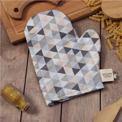 Варежка - прихватка «Этель. Треугольники», 20×28 см, сатин 110 г/м²