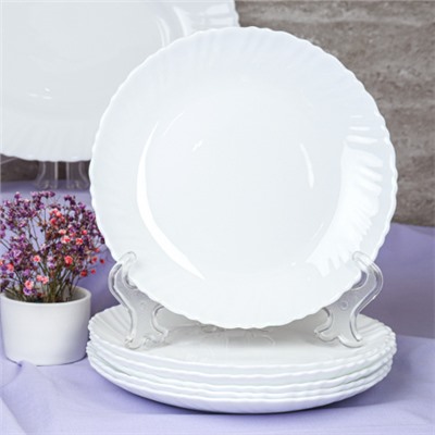 Столовый набор 19 предметов с блюдом и розетками 13-7568 и 6 84120 (WHITE) (уп 2) малая суповая