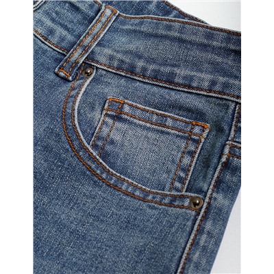 Джинсы клеш от колена из эластичного денима