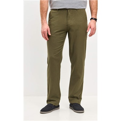 Брюки лен F211-0854 khaki