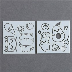 Гравюра детская «Мир аниме» с цветным эффектом, 100 шт., 8×8 см