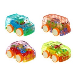 ИГРОЛЕНД Машинка с шестеренками, пластик, 2хAG3, свет, 11х6см, 4 дизайна