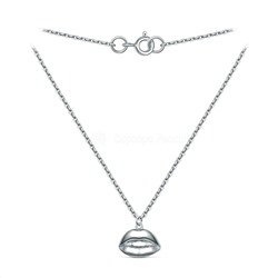 Колье из серебра родированное - Губы 240-10-170р