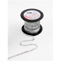 Пайетки на нити, голография, 6 мм, 91±1 м, цвет серебряный