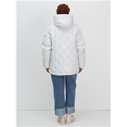 Куртка женская демисезонная с капюшоном серого цвета 1140Sr