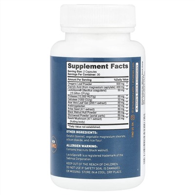 Dr. Tobias, Candida Support, 60 капсул