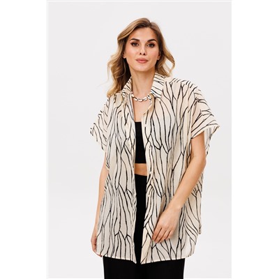 Блуза EOLA 2874 бежевый_черный_принт