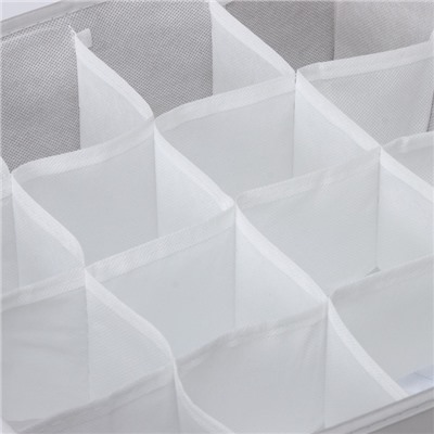 Органайзер для хранения белья LaDо́m, 16 ячеек, 32×32×12 см, серый