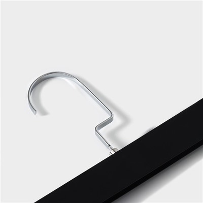 Вешалка для брюк и юбок с зажимами, 30×16.5 см, покрытие soft-touch, чёрная