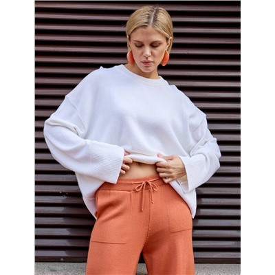 Брюки палаццо с карманами, Терракот