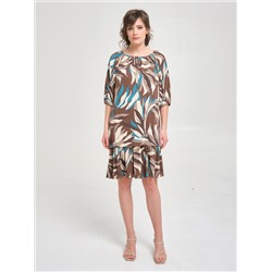 Платье короткое с оборкой