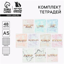 Тетради предметные, 48 л., набор из 10 шт. «Мрамор»