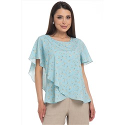 Блузка лёгкая мятного цвета с принтом