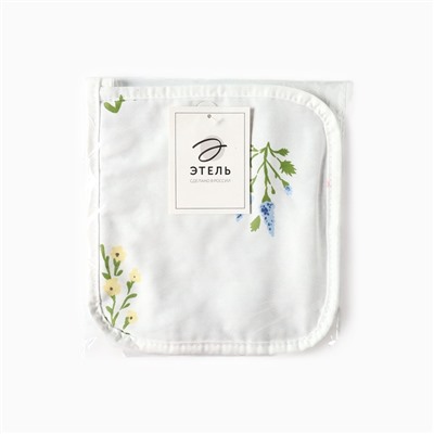 Прихватка «Этель. Цветочек», 19×19 см, саржа 190 г/м², 100% хлопок, белая