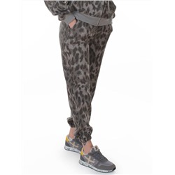 869-3 GRAY/LEOPARD Костюм спортивный зимний женский (95% хлопок, 5% полиэстер)