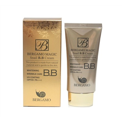 Увлажняющий BB крем с содержанием улиточного секрета Bergamo Magic Snail BB Cream SPF 50/PA+++Корейская косметика по оптовым ценам. Популярные бренды Корейской косметалогии в интернет магазине ooptom.ru.