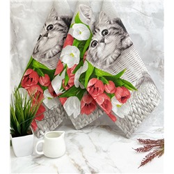 Набор полотенец  вафельных - 50х60 см( 3 шт) ПВ-29008 вид 1 Подарок