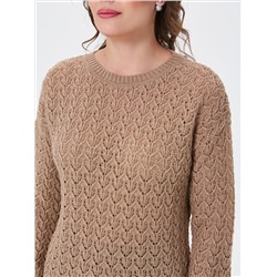 Джемпер вязаный бежевый с длинными рукавами