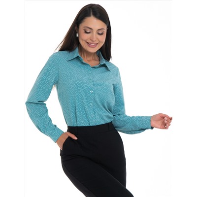 Рубашка мятного цвета в горошек