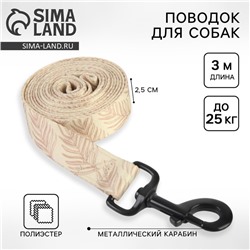 Поводок Paradise life, застёжка - фастекс, 2.5 см, 3 м