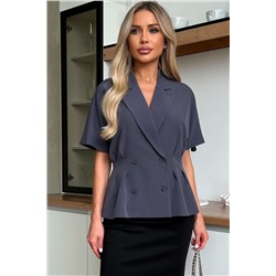 Жакет серый с короткими рукавами Абелия №5