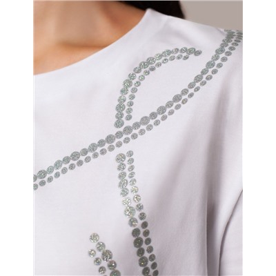 Свободная футболка с принтом из премиального хлопка с эластаном