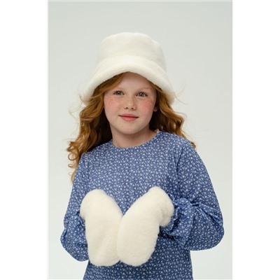 Варежки детские меховые ваниль