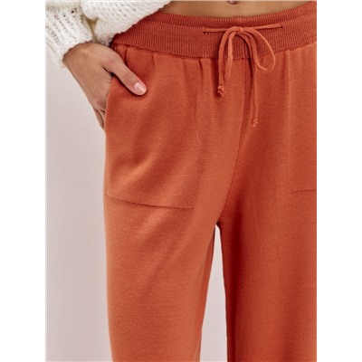 Брюки палаццо с карманами, Терракот