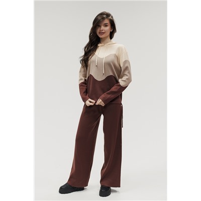 Вязаный костюм трикотажный с брюками "Волна"