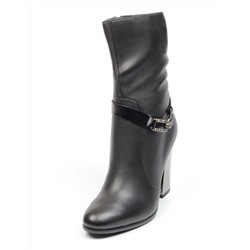 YF189-060M BLACK Полусапоги зимние женские (натуральная кожа, натуральный мех (еврозима))