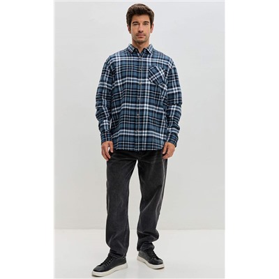 Рубашка F521-0460 blue-white